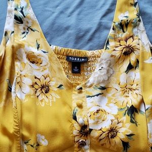 Torrid Yellow Flower Print Maxi Sundress
